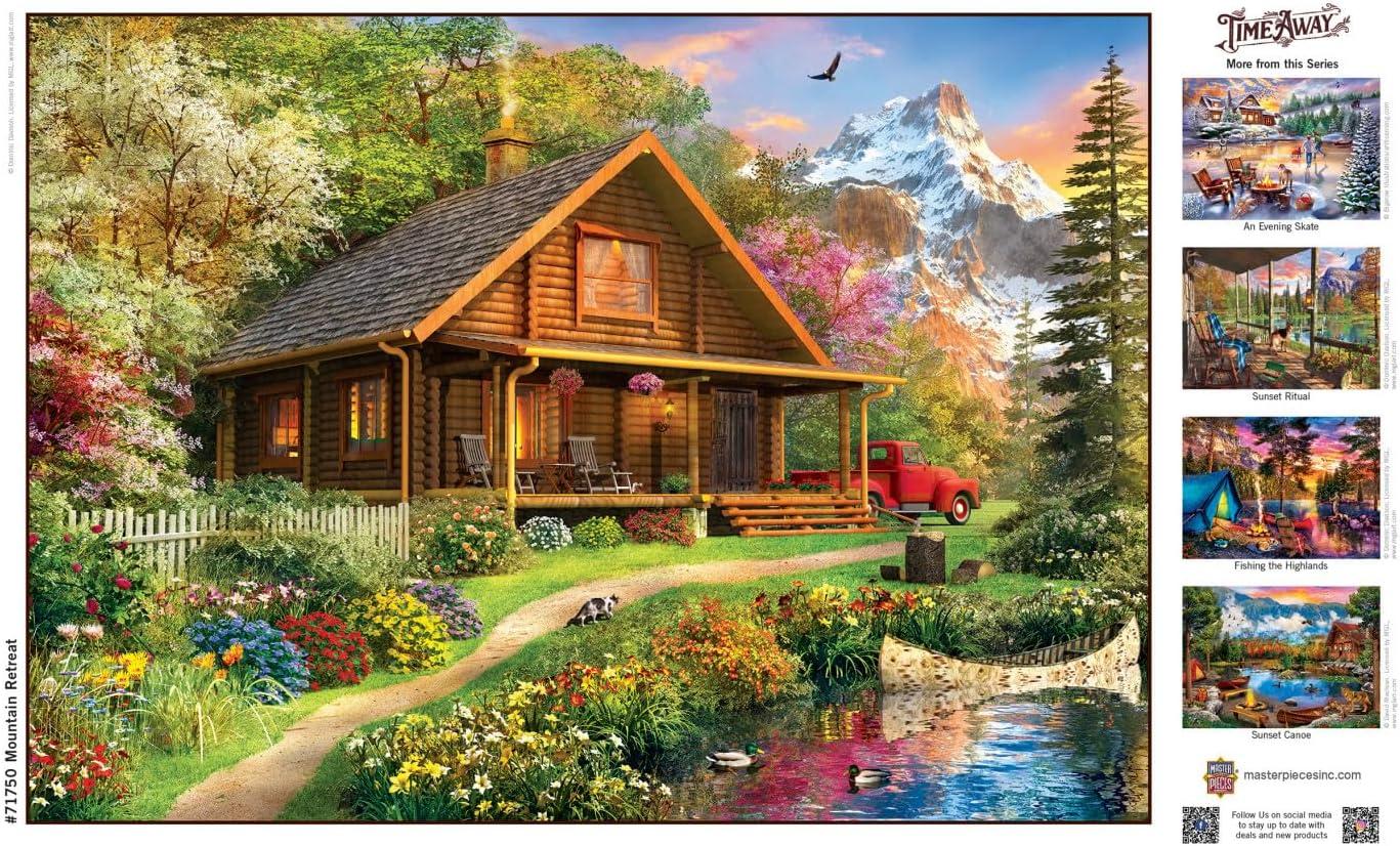 imageMasterPieces 1000 Piece Jigsaw Puzzle for Adults Family Or Youth Fishing with Pappy 1925x2675Mountain Retreat