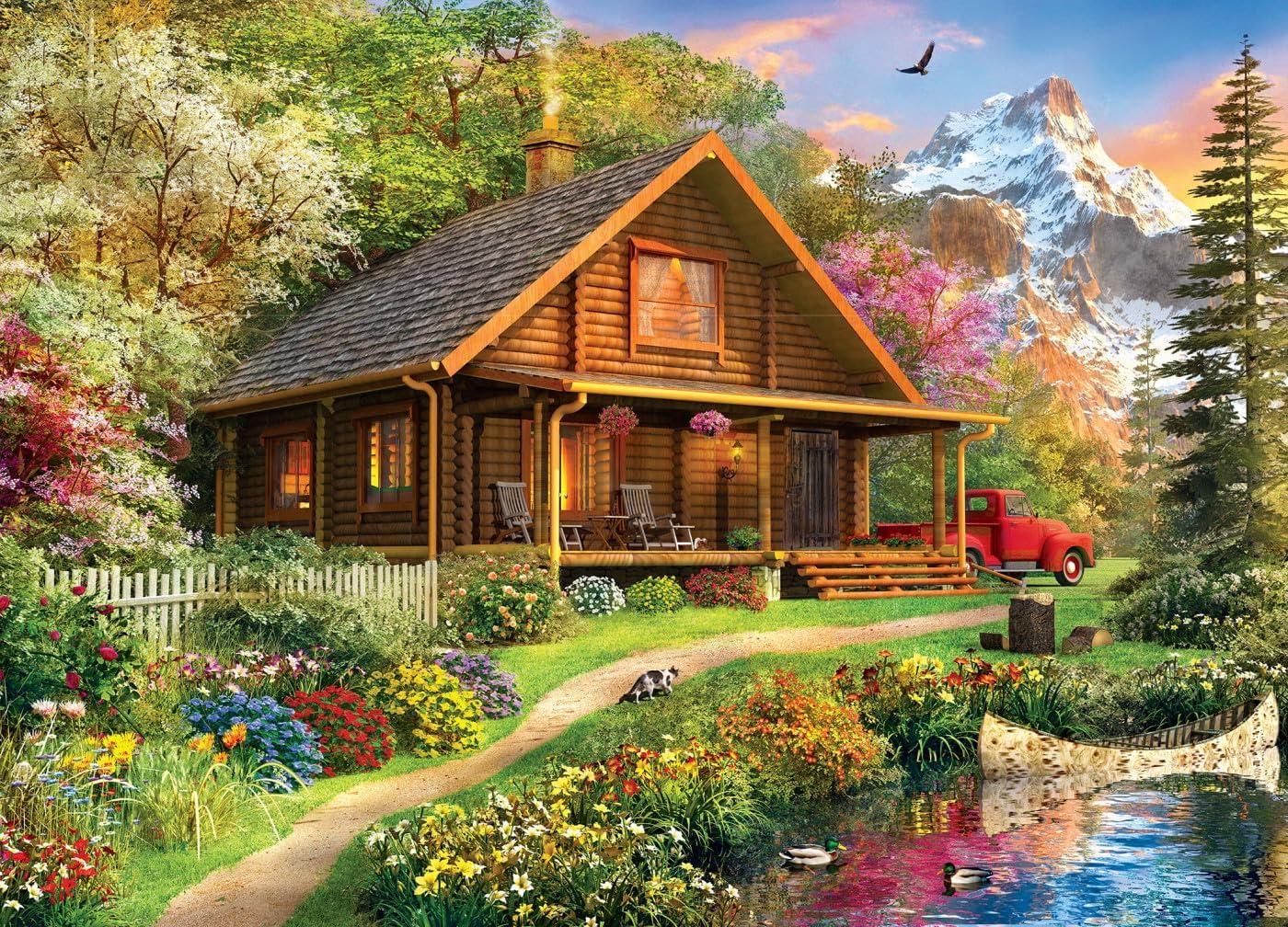 imageMasterPieces 1000 Piece Jigsaw Puzzle for Adults Family Or Youth Fishing with Pappy 1925x2675Mountain Retreat