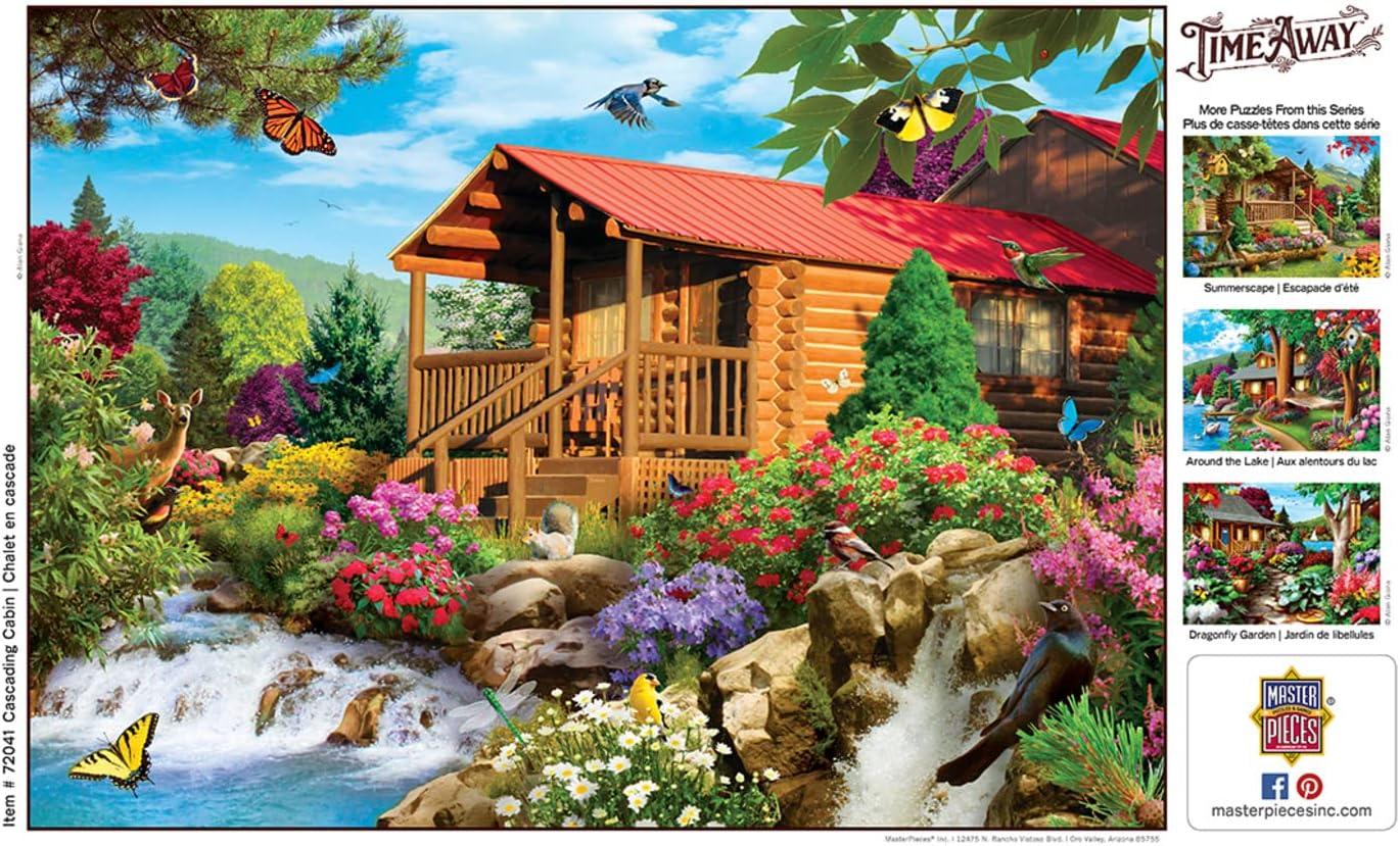 imageMasterPieces 1000 Piece Jigsaw Puzzle for Adults Family Or Youth Fishing with Pappy 1925x2675Time Away Cascading Cabin