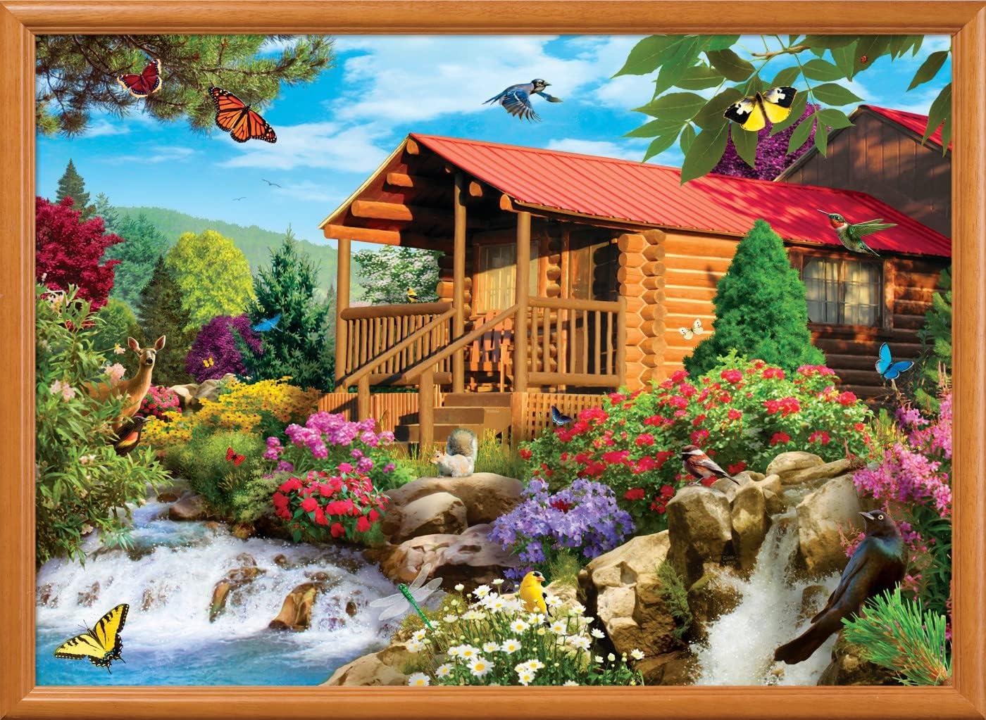 imageMasterPieces 1000 Piece Jigsaw Puzzle for Adults Family Or Youth Fishing with Pappy 1925x2675Time Away Cascading Cabin