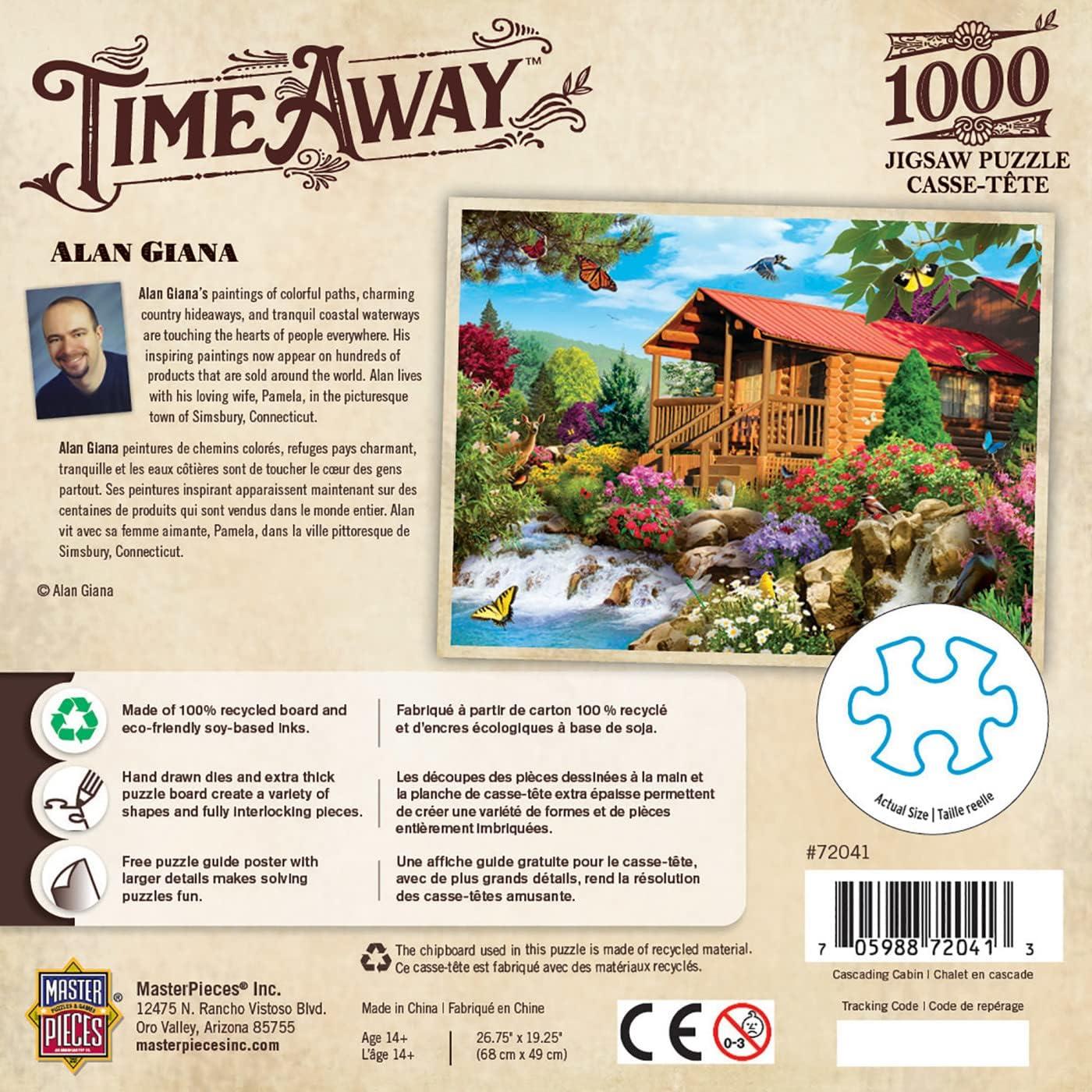 imageMasterPieces 1000 Piece Jigsaw Puzzle for Adults Family Or Youth Fishing with Pappy 1925x2675Time Away Cascading Cabin
