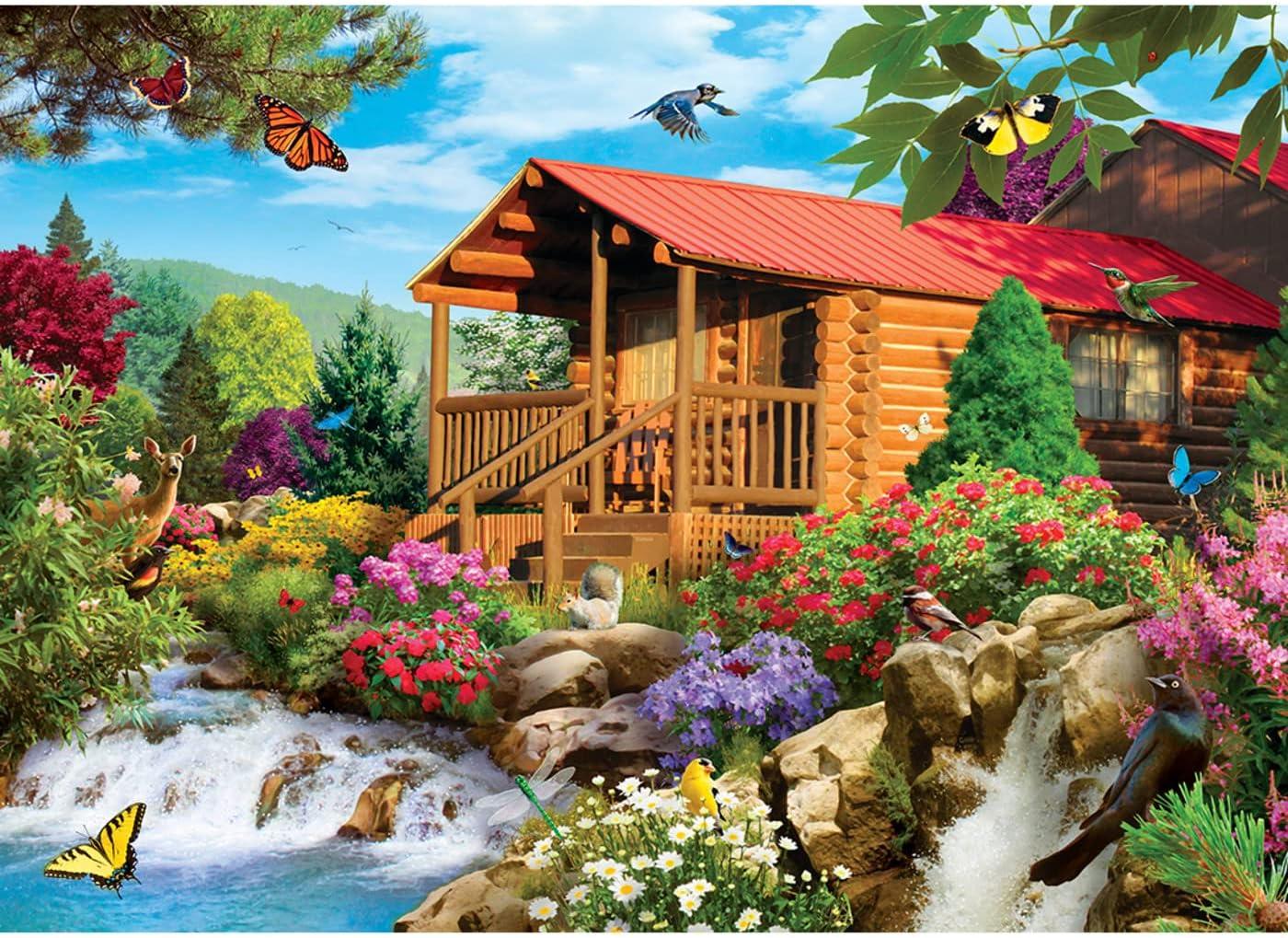 imageMasterPieces 1000 Piece Jigsaw Puzzle for Adults Family Or Youth Fishing with Pappy 1925x2675Time Away Cascading Cabin