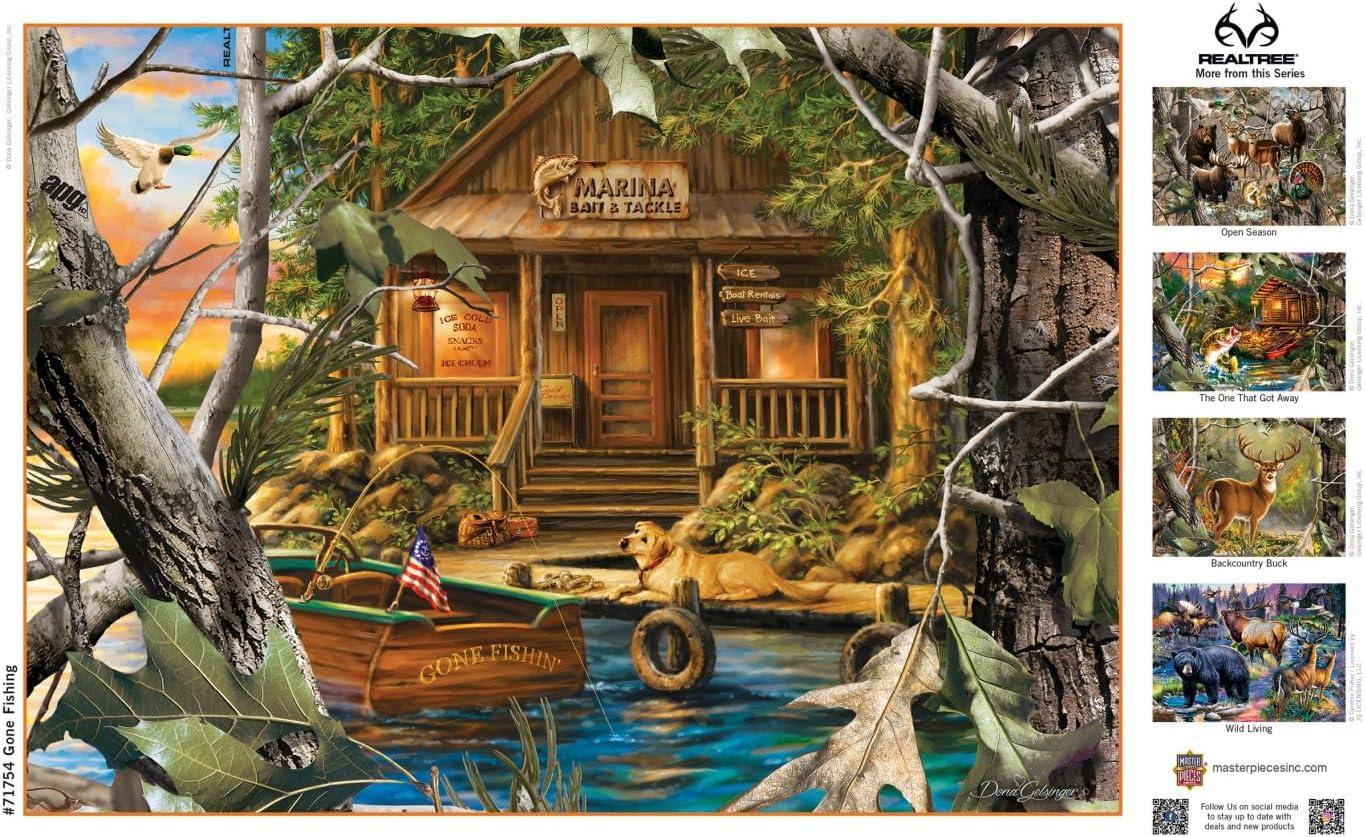 imageMasterPieces 1000 Piece Jigsaw Puzzle for Adults Family Or Youth Open Season 1925x2675Gone Fishing