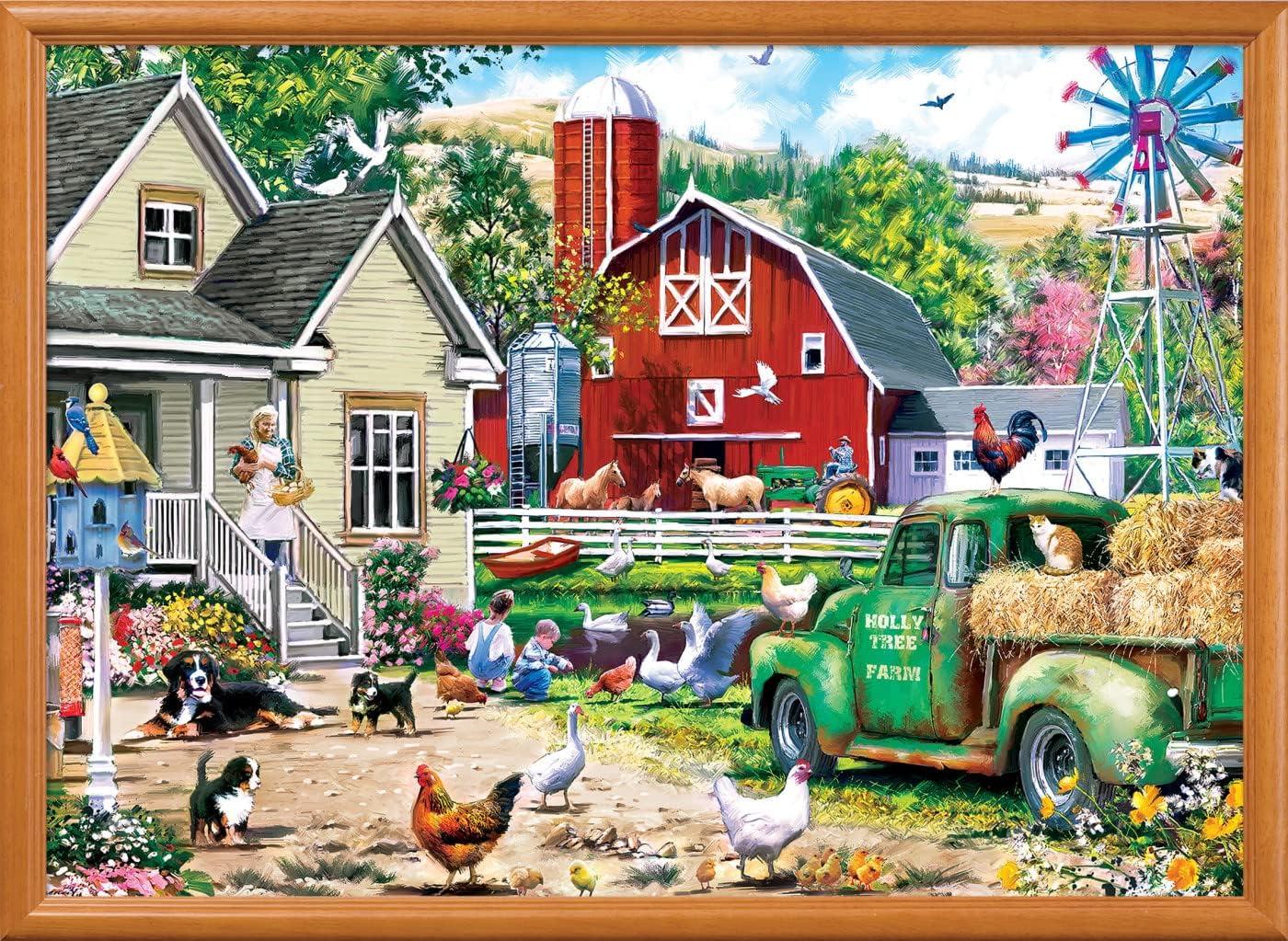imageMasterPieces 1000 Piece Jigsaw Puzzle for Adults Family Or Youth The Barnyard Crowd 2675x 1925Holly Tree Farm