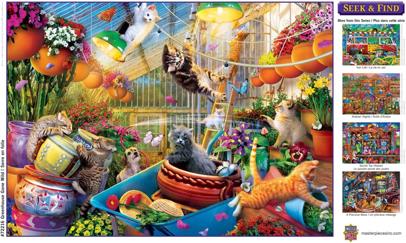 imageMasterPieces 1000 Piece Seek amp Find Jigsaw Puzzle for Adults Family Or Youth Van Life 1925x2675Greenhouse Gone Wild
