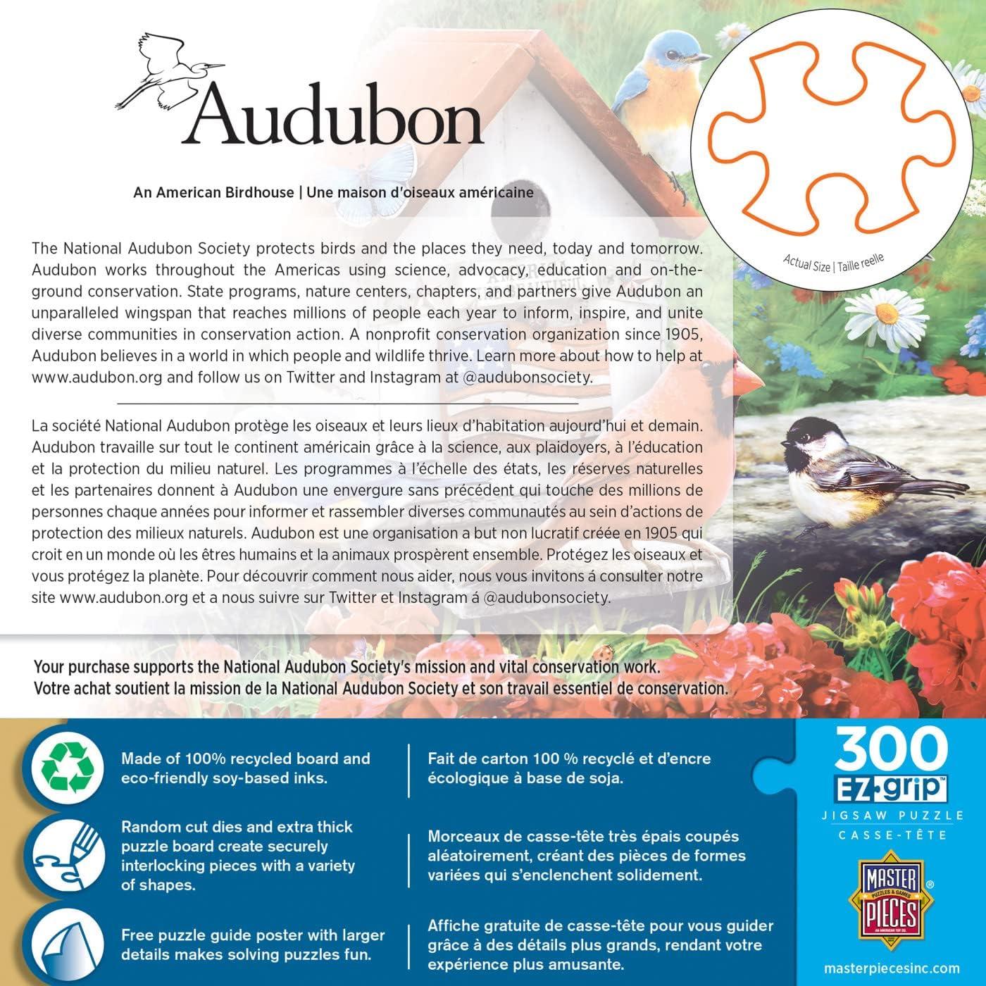 imageMasterPieces 300 Piece EZ Grip Jigsaw Puzzle Feathered Reflections 18x24An American Birdhouse