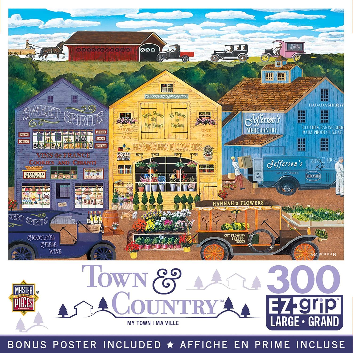 imageMasterPieces 300 Piece EZ Grip Jigsaw Puzzle Jolly Time Circus 18x24My Town