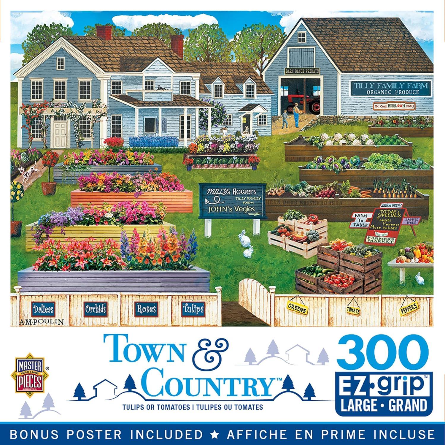 imageMasterPieces 300 Piece EZ Grip Jigsaw Puzzle Jolly Time Circus 18x24Tulips or Tomatoes