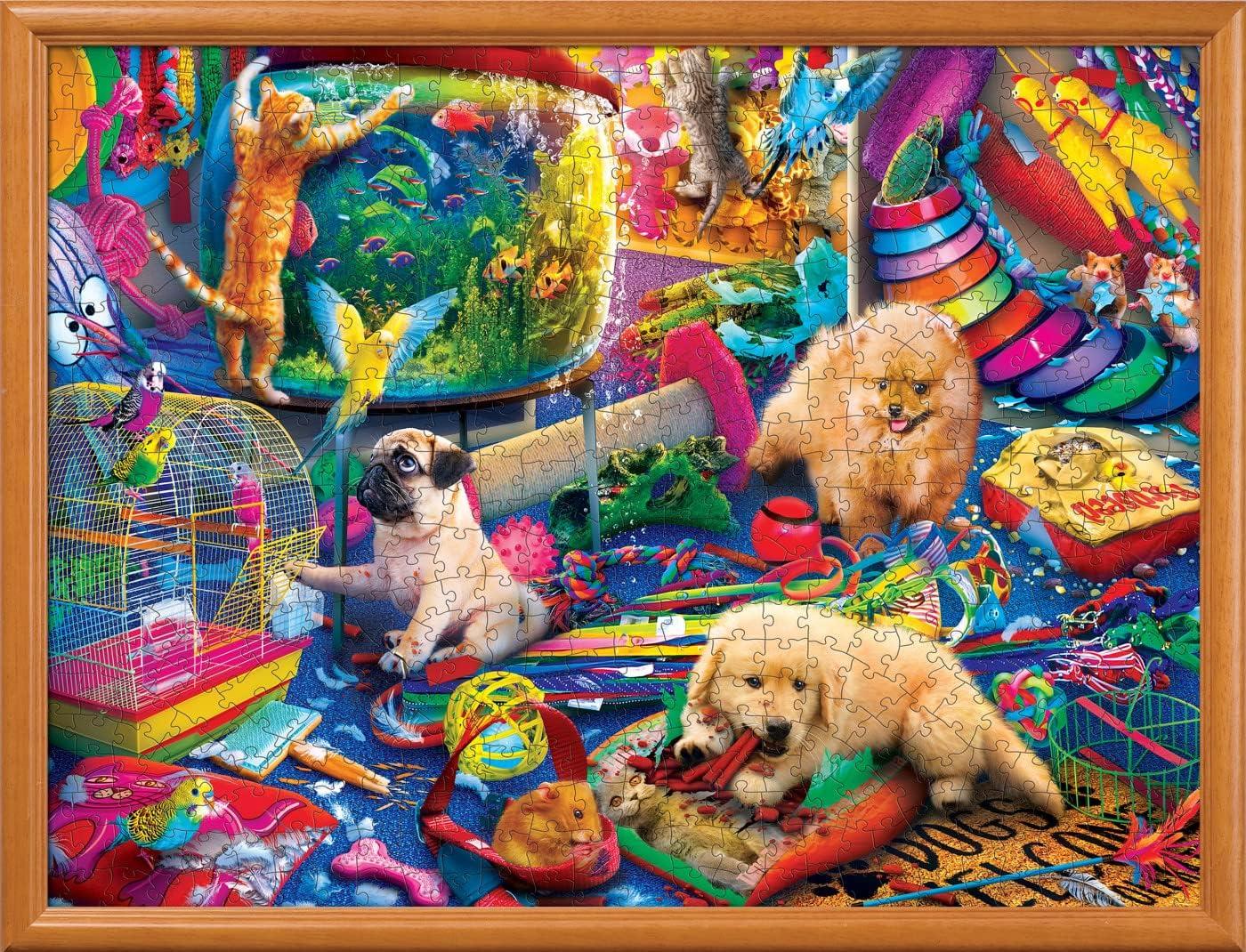 imageMasterPieces 550 Piece Jigsaw Puzzle for Adults Family Or Youth Pets Play Room 18x24Pets Play Room