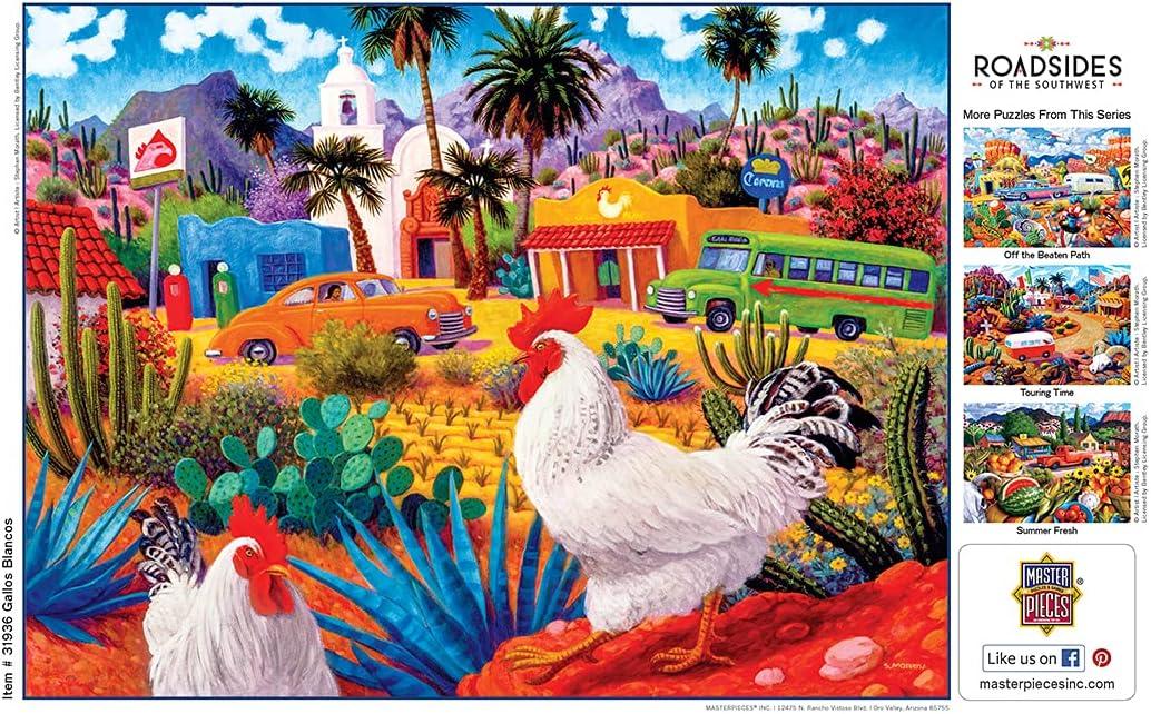 imageMasterPieces Roadsides of The Southwest Into The Valley 550pc PuzzleGallos Blancos