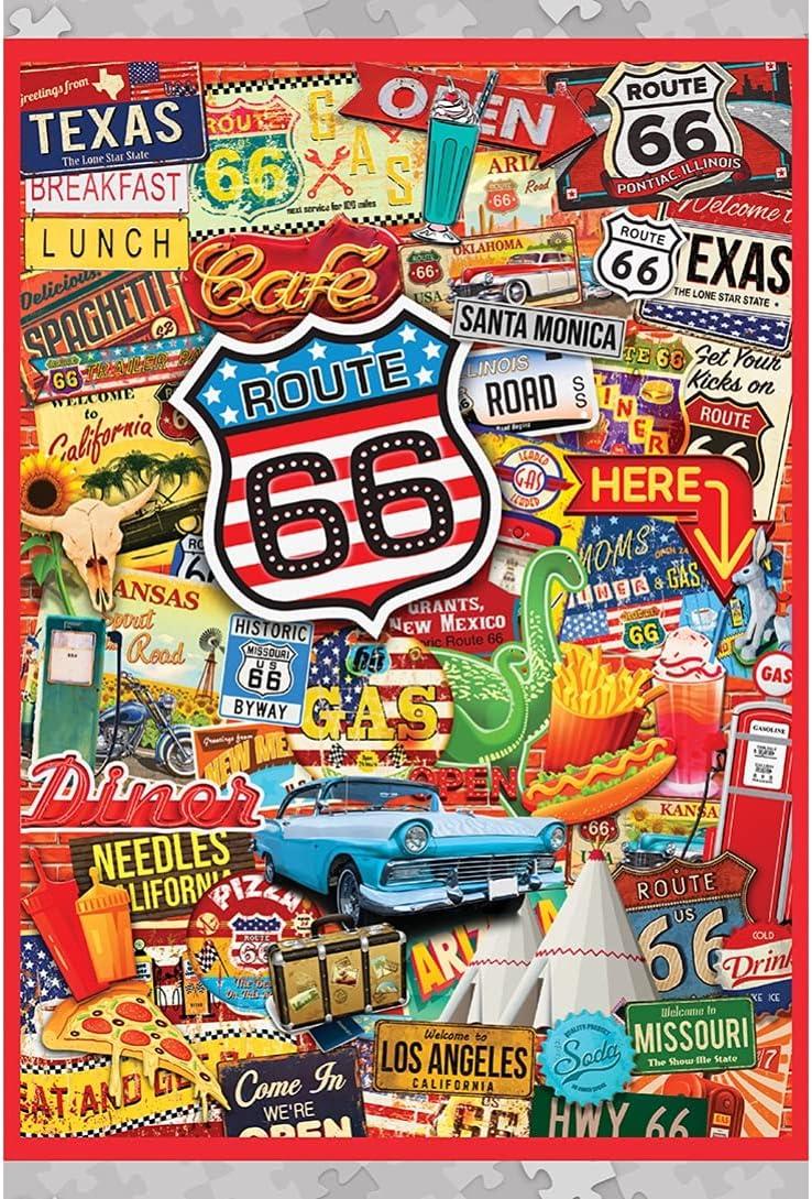 imageMasterpieces 1000 Piece Jigsaw Puzzle with Collectible Tin Case All My Marbles 1125x1675Route 66