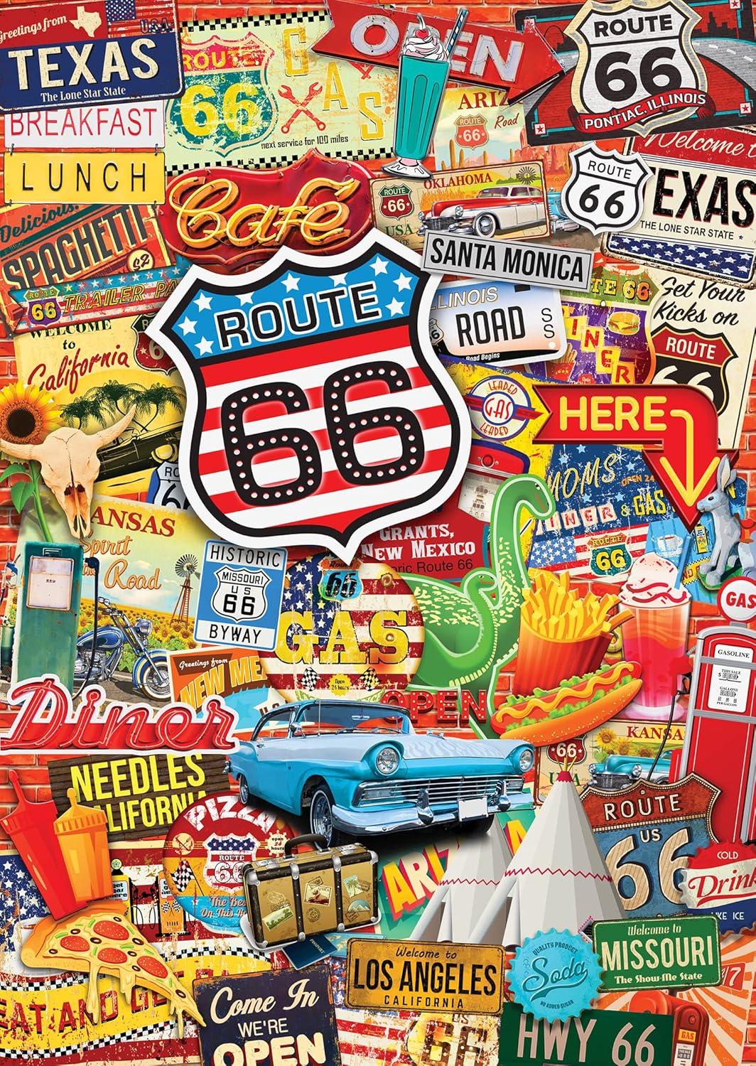 imageMasterpieces 1000 Piece Jigsaw Puzzle with Collectible Tin Case All My Marbles 1125x1675Route 66