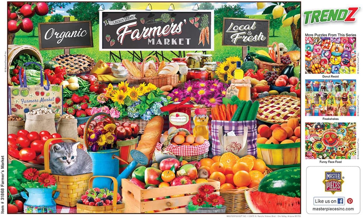 imageMasterpieces 300 Piece EZ Grip Jigsaw Puzzle Bottoms Up 18x24Farmers Market