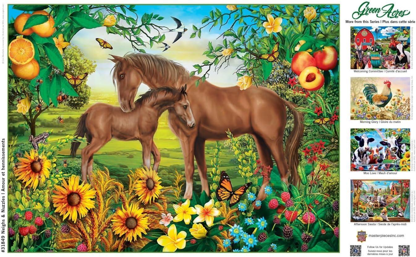 imageMasterpieces 300 Piece EZ Grip Jigsaw Puzzle Neighs amp Nuzzles 18x24300 Piece