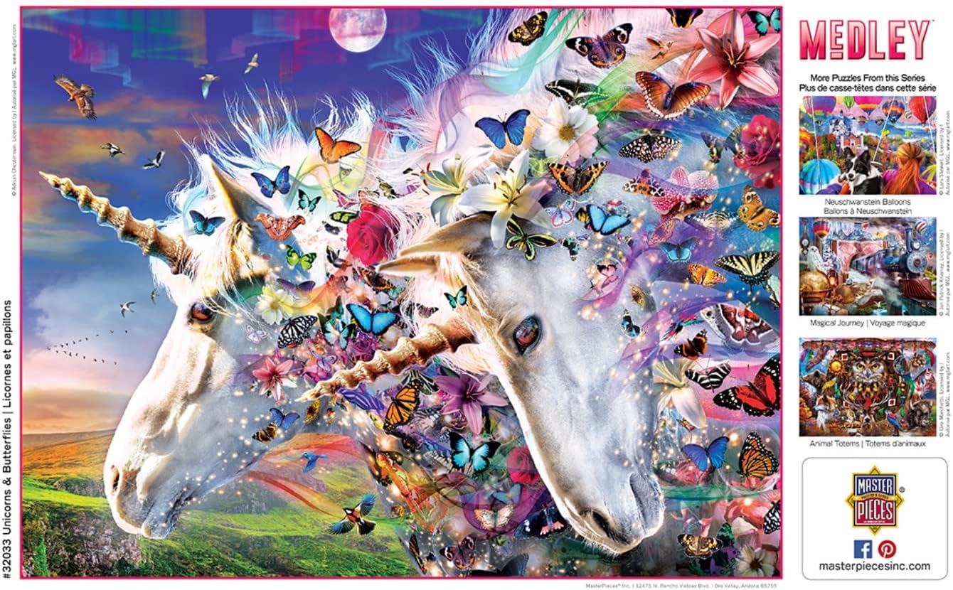 imageMasterpieces 300 Piece EZ Grip Jigsaw Puzzle The Big Apple 18x24Unicorns Butterflies