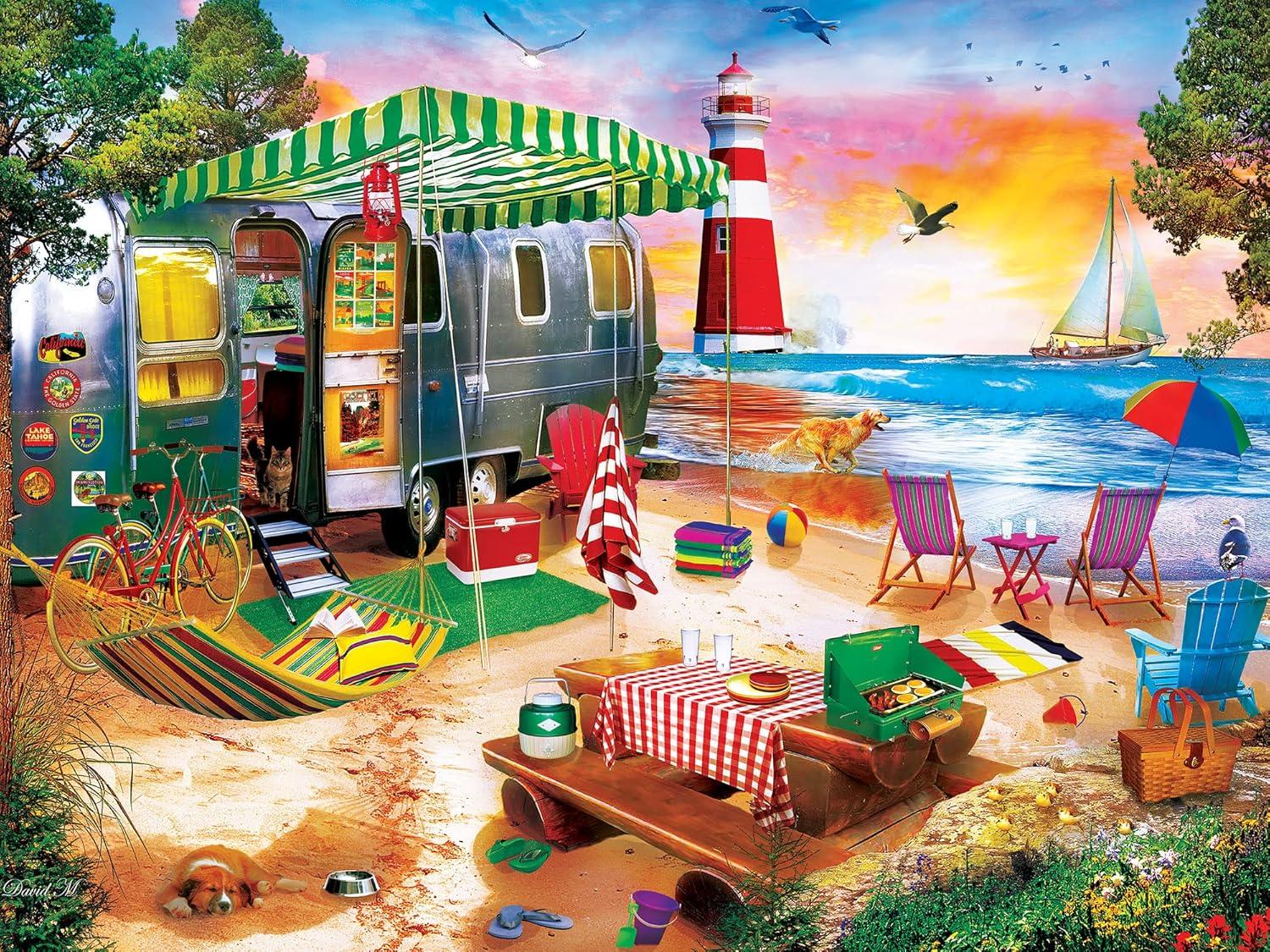 imageMasterpieces 550 Piece Jigsaw Puzzle For Adults and Family Hawaiian Life 18x24Oceanside Camping