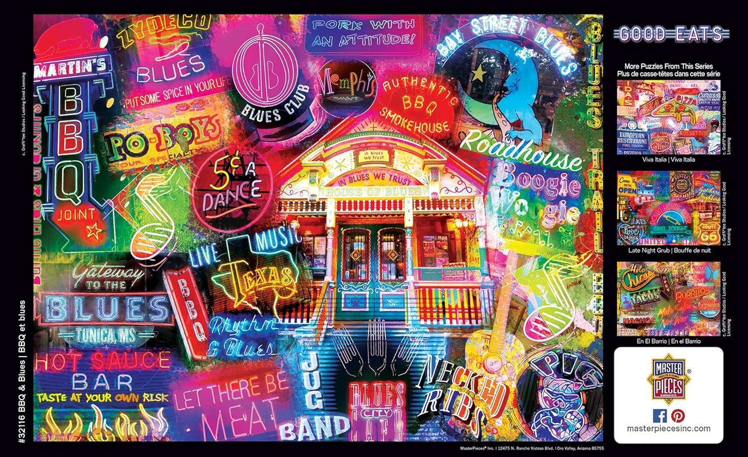 imageMasterpieces 550 Piece Jigsaw Puzzle For Adults and Family Late Night Grub 18x24BBQ Blues