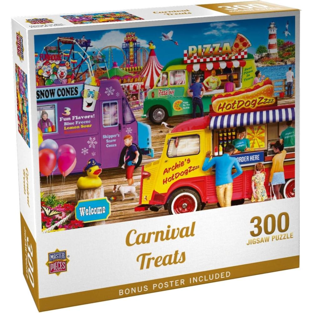 imageFood Truck  Carnival Treats 1000pc Puzzle  Jigsaw Puzzle with Vibrant Artwork and Durable Pieces  Fun Family Activity Brain Challenge and Educational Entertainment for Kids Teens and Adults300 Piece
