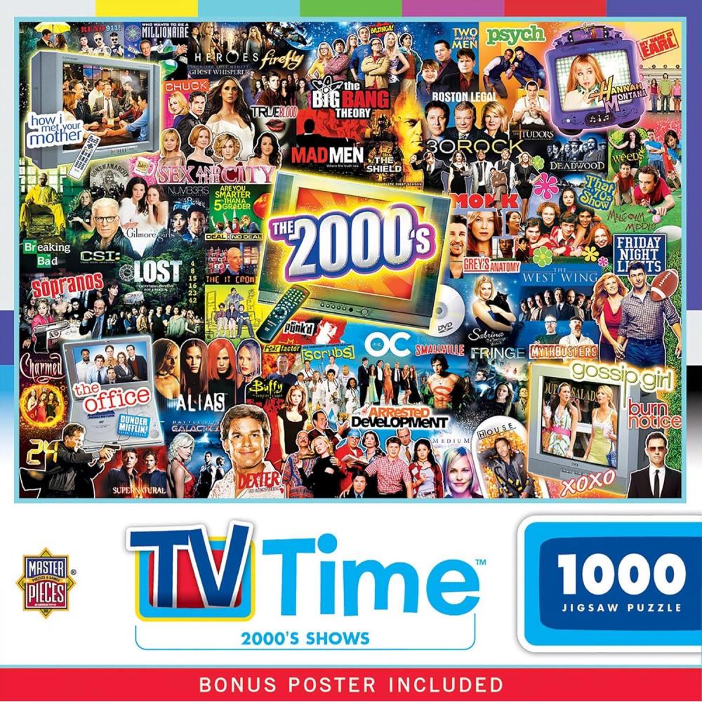 imageMasterPieces 1000 Piece Jigsaw Puzzle 70s TV Shows Collage Fun for Adults Family Kids NonGlare Finish 1925 x 26752000s Shows