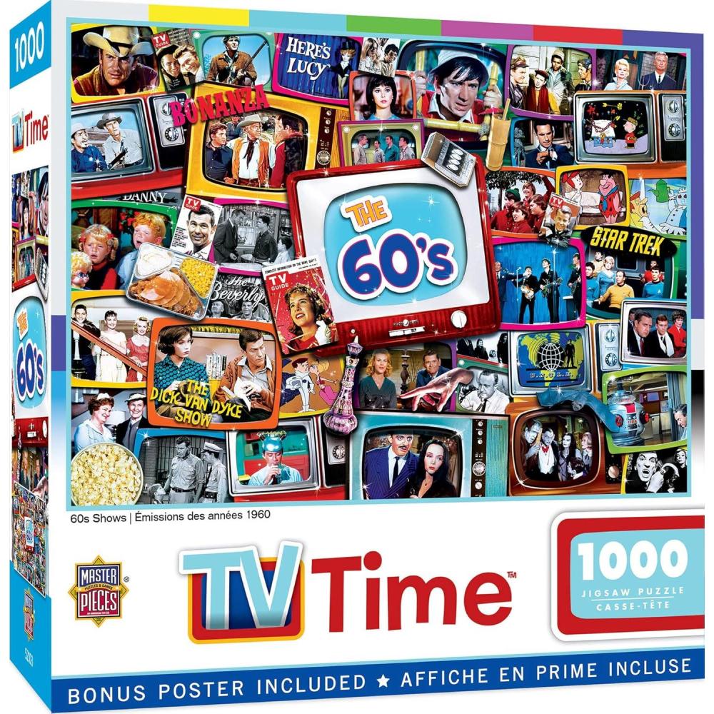imageMasterPieces 1000 Piece Jigsaw Puzzle 70s TV Shows Collage Fun for Adults Family Kids NonGlare Finish 1925 x 267560s Shows