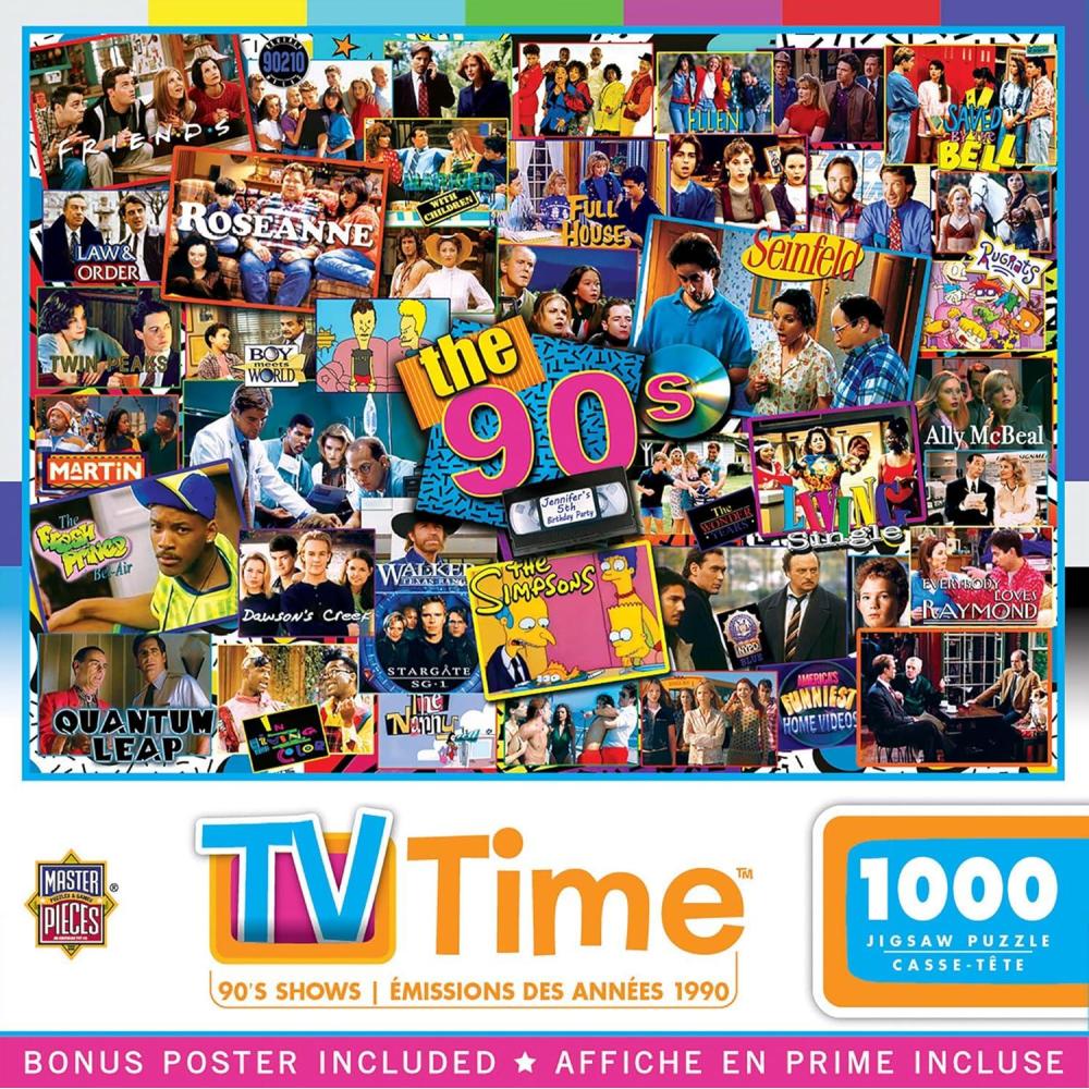 imageMasterPieces  1000 Piece Jigsaw Puzzle 90s TV Shows Collage Fun for Adults Family Kids NonGlare Finish 1925 x 26751000 Piece