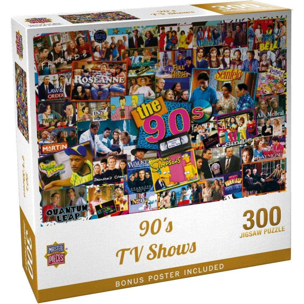 imageMasterPieces  1000 Piece Jigsaw Puzzle 90s TV Shows Collage Fun for Adults Family Kids NonGlare Finish 1925 x 2675300 Piece