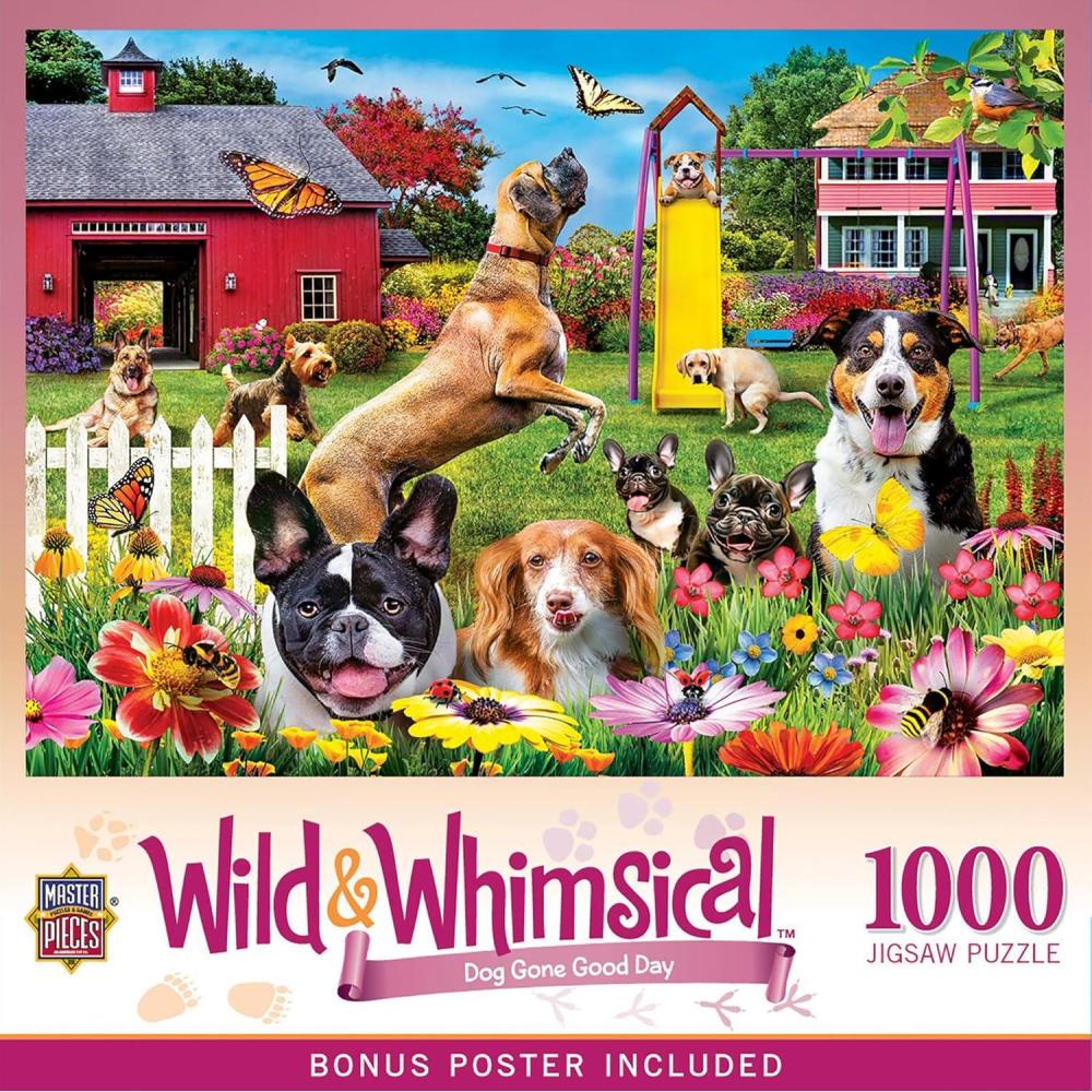 imageMasterPieces 1000 Piece Jigsaw Puzzle Birthday Party Funny Animals Activity for Adults Family Kids Matte Finish 1925 x 2675Dog Gone Good Day