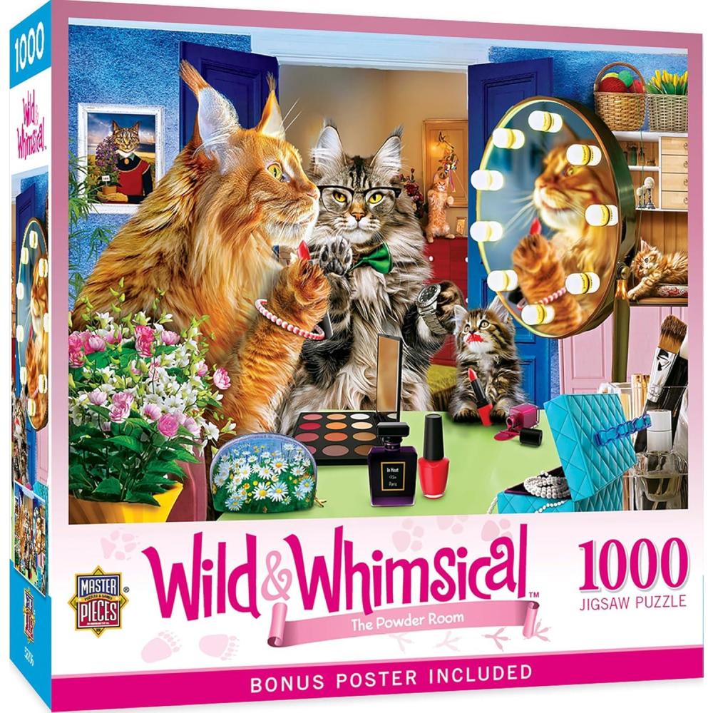 imageMasterPieces  1000 Piece Jigsaw Puzzle Birthday Party Funny Animals Activity for Adults Family Kids Matte Finish 1925 x 2675The Powder Room