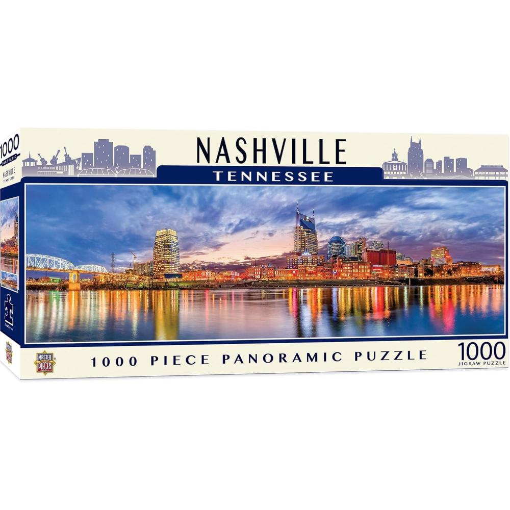 imageMasterPieces 1000 Piece Jigsaw Puzzle Boston Skyline Panoramic Fun for Adults Family Kids 13x39Nashville
