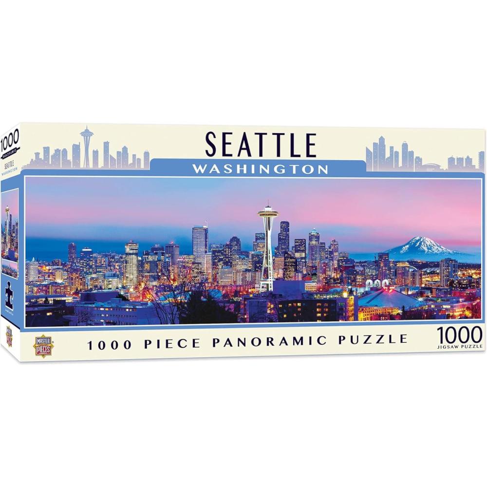 imageMasterPieces 1000 Piece Jigsaw Puzzle Boston Skyline Panoramic Fun for Adults Family Kids 13x39Seattle