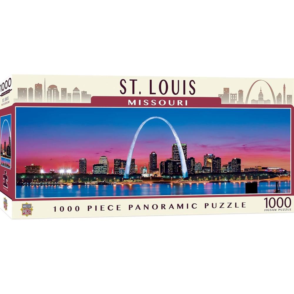imageMasterPieces 1000 Piece Jigsaw Puzzle Boston Skyline Panoramic Fun for Adults Family Kids 13x39St Louis