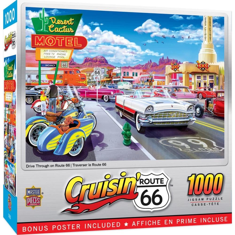 imageMasterPieces  1000 Piece Jigsaw Puzzle Drive Through on Route 66 Fun for Adults Family Kids 1925 x 2675Drive Through on Route 66