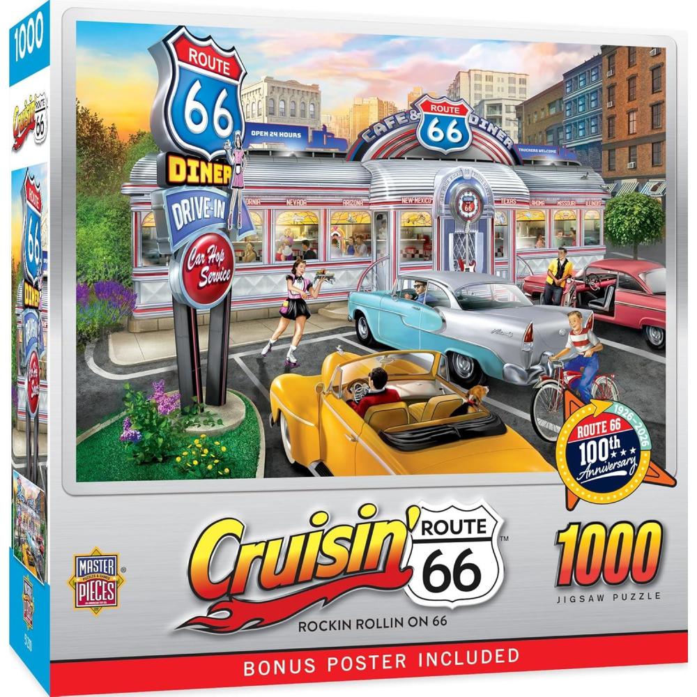 imageMasterPieces  1000 Piece Jigsaw Puzzle Drive Through on Route 66 Fun for Adults Family Kids 1925 x 2675Rockin Rollin on 66