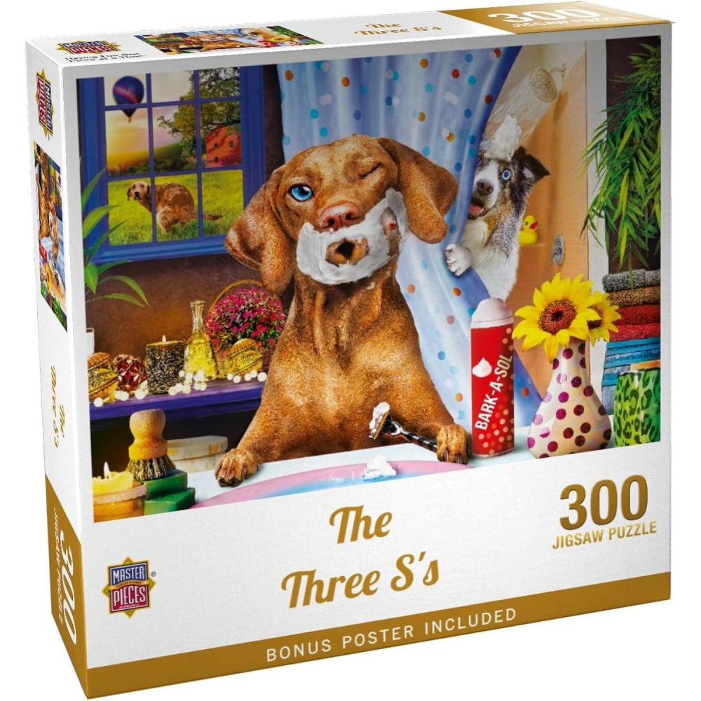 imageMasterPieces  1000 Piece Jigsaw Puzzle The Three Ss Funny Animals Activity for Adults Family Kids Matte Finish 1925 x 2675300 Piece