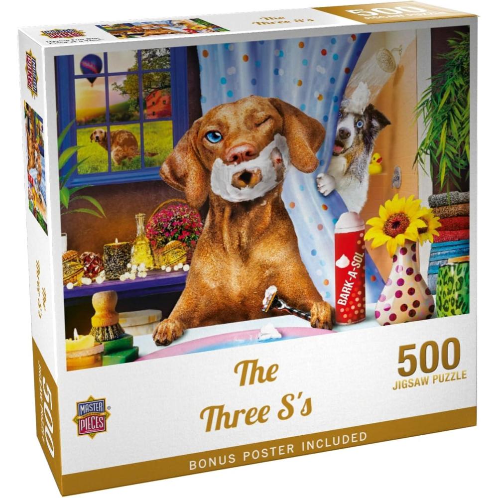 imageMasterPieces  1000 Piece Jigsaw Puzzle The Three Ss Funny Animals Activity for Adults Family Kids Matte Finish 1925 x 2675500 Piece