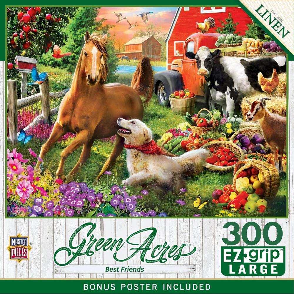imageMasterPieces 300 Piece Jigsaw Puzzle Large EZ Grip Shapes Best Friends Fun for Adults Seniors Family Kids Matte Finish 18x24300 Piece