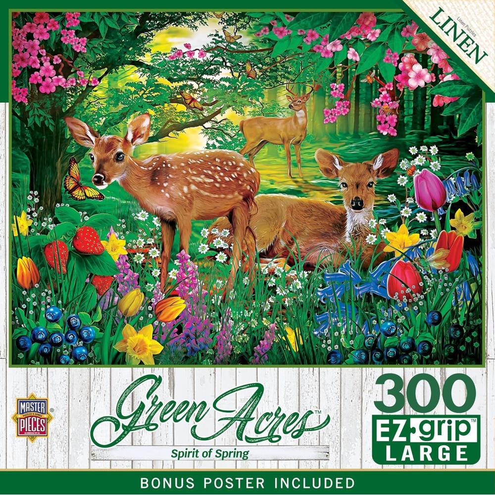 imageMasterPieces 300 Piece Jigsaw Puzzle Large EZ Grip Shapes Spirit of Spring Fun for Adults Seniors Family Kids Matte Finish 18x24300 Piece
