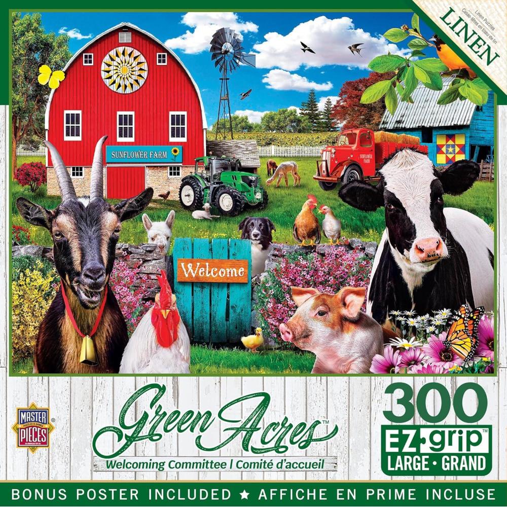 imageMasterPieces  300 Piece Jigsaw Puzzle Large EZ Grip Shapes Welcoming Committee Fun for Adults Seniors Family Kids Matte Finish 18 x24300 Piece