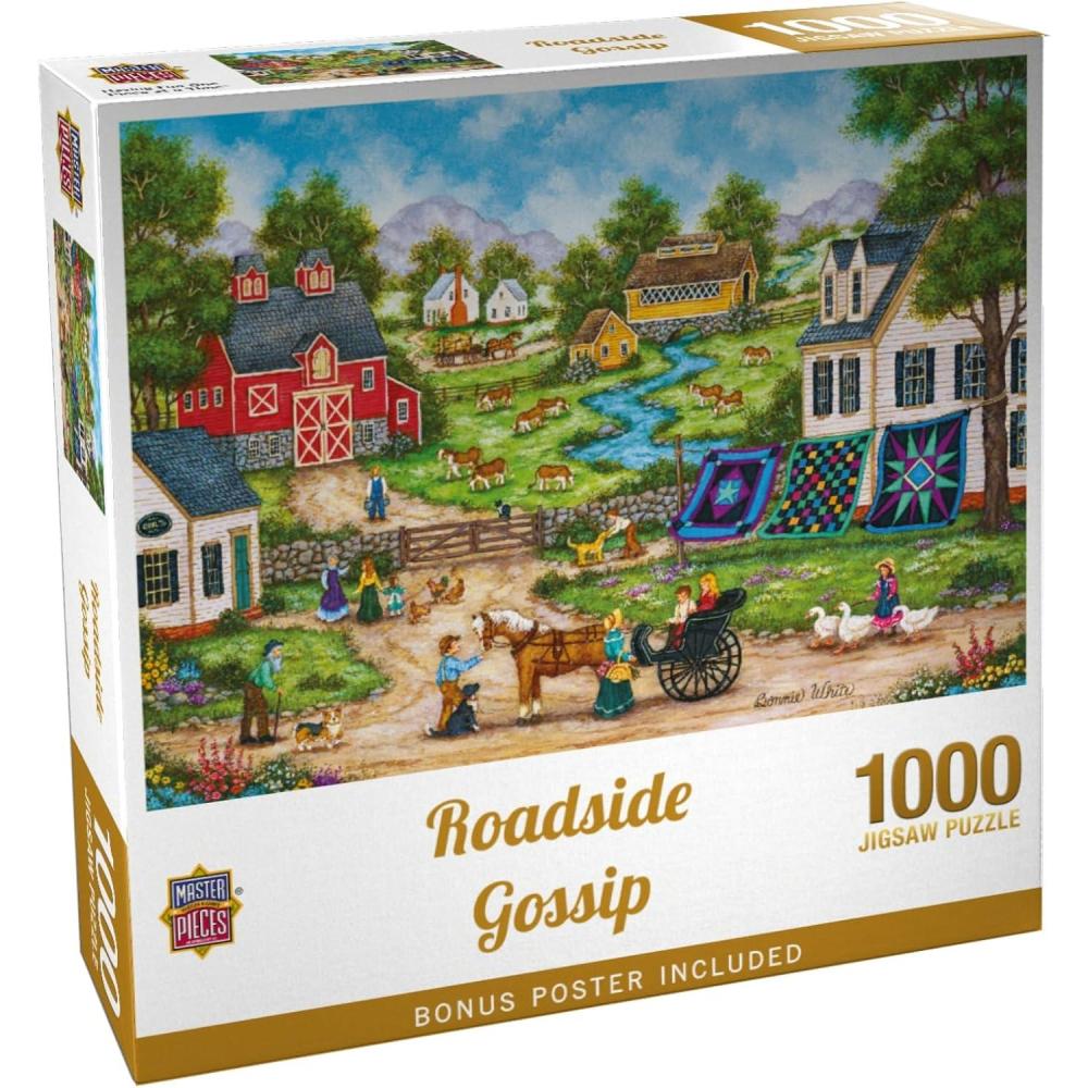 imageMasterPieces  550 Piece Jigsaw Puzzle Roadside Gossip Fun for Adults Family Kids 18 x 241000 Piece