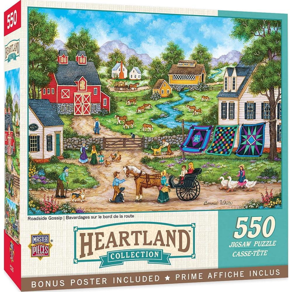 imageMasterPieces 550 Piece Jigsaw Puzzle Roadside Gossip Fun for Adults Family Kids 18 x 24550 Piece