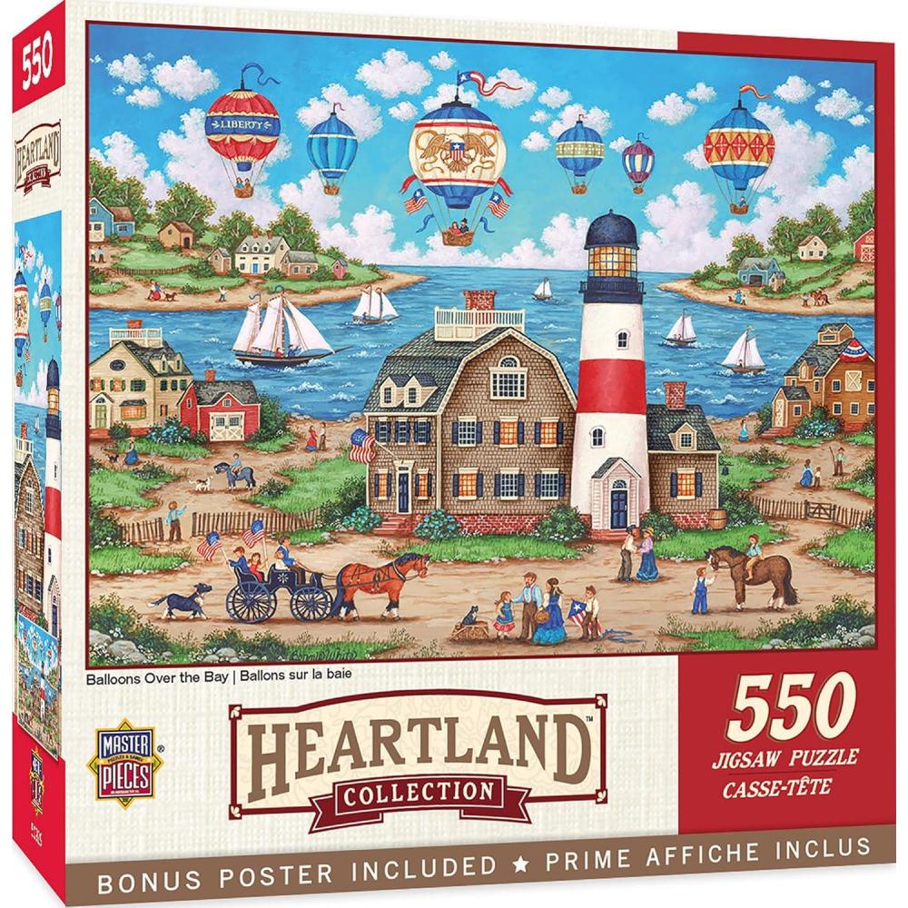imageMasterPieces 550 Piece Jigsaw Puzzle The Days End Fun for Adults Family Kids 18 x 24Balloons over the Bay