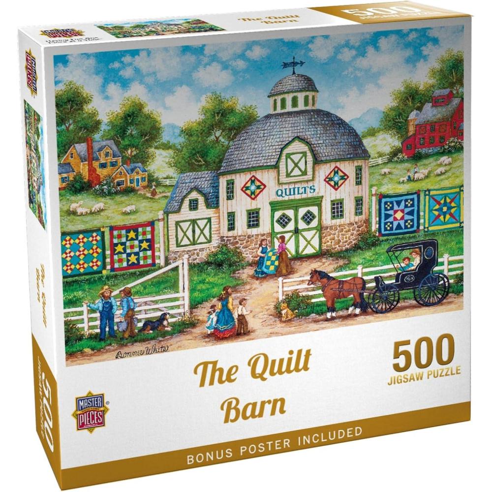 imageMasterPieces 550 Piece Jigsaw Puzzle The Quilt Barn Fun for Adults Family Kids 18 x 24500 Piece