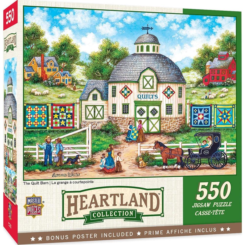 imageMasterPieces 550 Piece Jigsaw Puzzle The Quilt Barn Fun for Adults Family Kids 18 x 24550 Piece