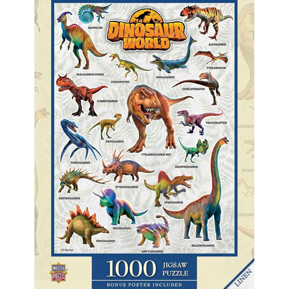 imageMasterPieces 1000 Piece Jigsaw Puzzle for Adults Family Or Youth  Butterflies of North America  1925x2675Dinosaur World