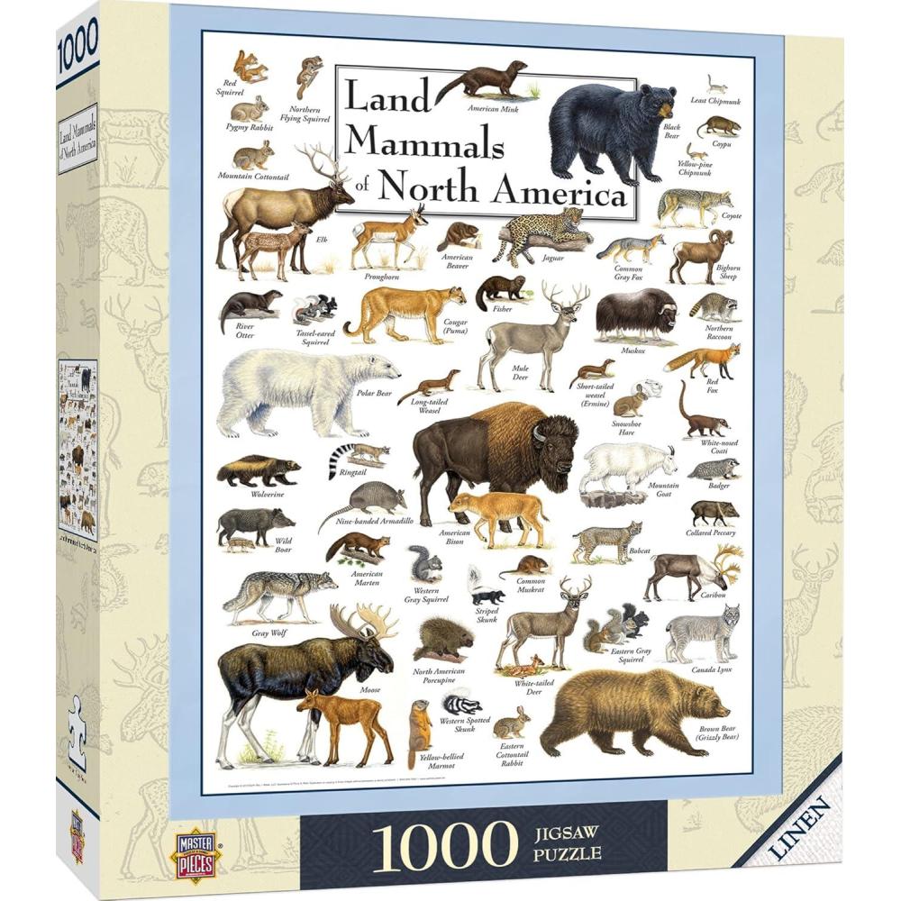 imageMasterPieces 1000 Piece Jigsaw Puzzle for Adults Family Or Youth  Butterflies of North America  1925x2675Mammals of North America