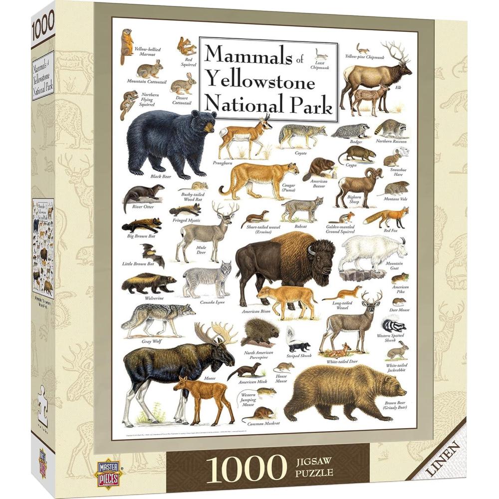 imageMasterPieces 1000 Piece Jigsaw Puzzle for Adults Family Or Youth  Butterflies of North America  1925x2675Mammals of Yellowstone