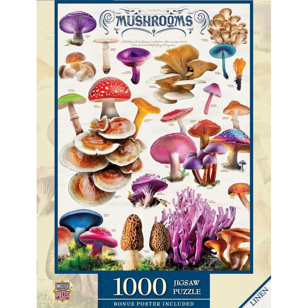 imageMasterPieces 1000 Piece Jigsaw Puzzle for Adults Family Or Youth  Butterflies of North America  1925x2675Mushrooms