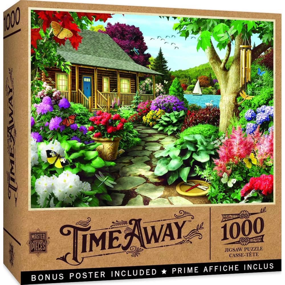 imageMasterPieces 1000 Piece Jigsaw Puzzle for Adults Family Or Youth  Fishing with Pappy  1925x2675Dragonfly Garden Cabin Lake Scene