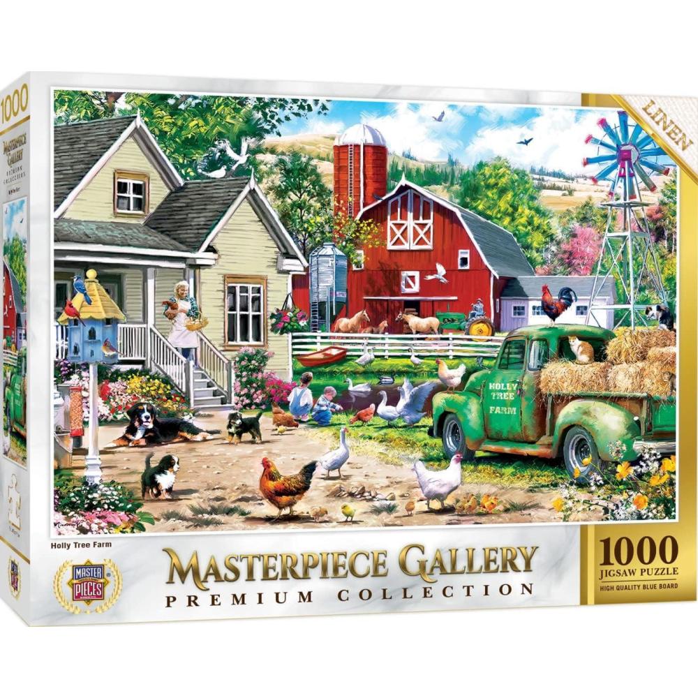 imageMasterPieces 1000 Piece Jigsaw Puzzle for Adults Family Or Youth The Barnyard Crowd 2675x 1925Holly Tree Farm