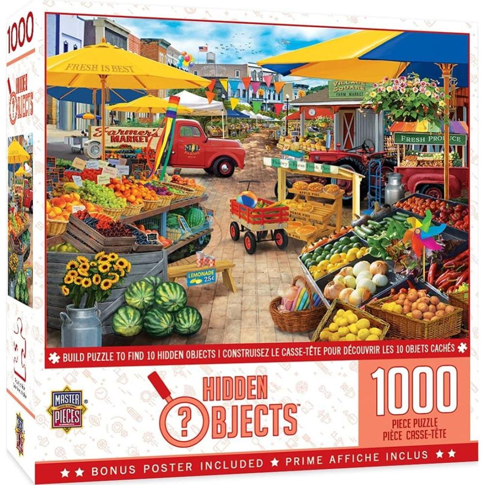 imageMasterPieces 1000 Piece Seek amp Find Jigsaw Puzzle for Adults Family Or Youth Van Life 1925x2675Market Square